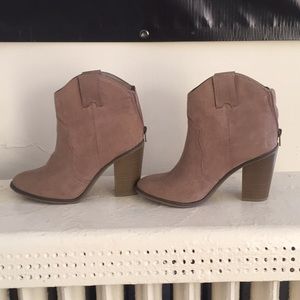 Tan Ankle Booties. Size 8.